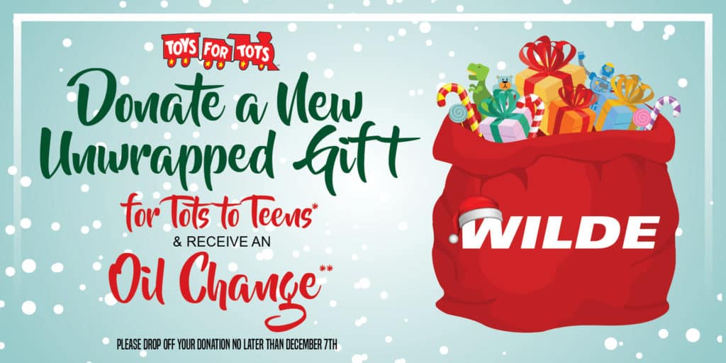 Help us give back this holiday season by donating a #ToyforTots to Teens worth at least $20 to receive a complementary Oil Change from our World Class Wilde Honda Service Department! #Milwaukee Learn more: wildehonda.com/toys-for-tots/