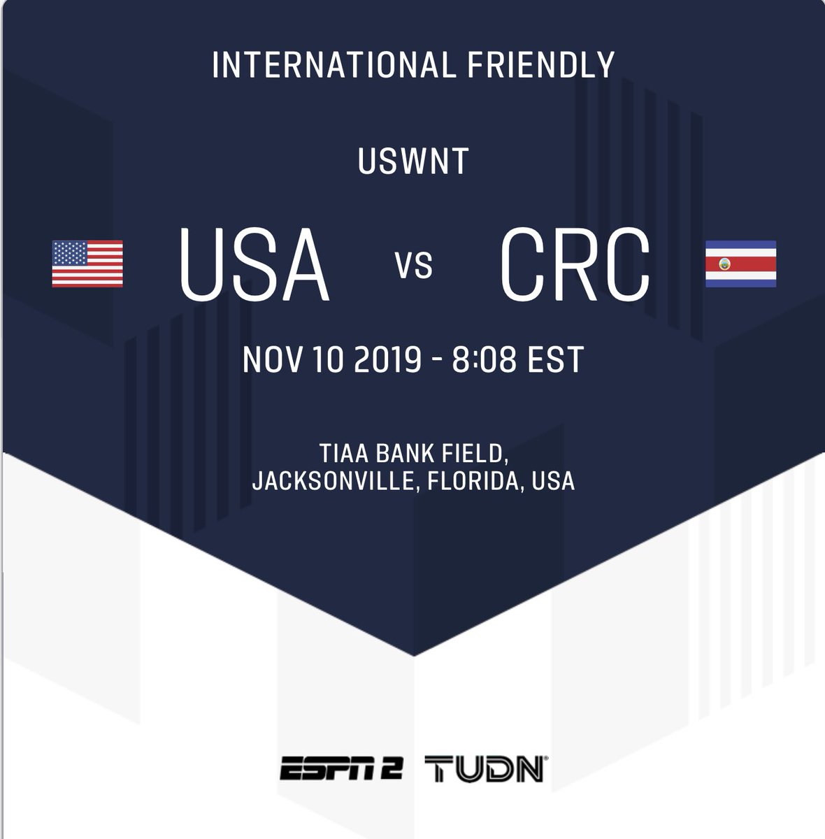 Tune into ESPN 2 tonight 8pm EST I am honored to sing the National Anthem for the U.S.A women’s soccer team❤️❤️