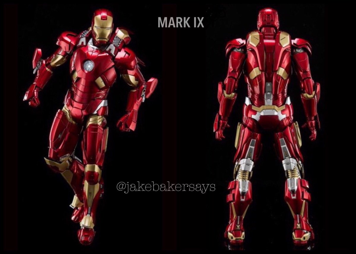 MARK IX - second suit in the Iron Legion- first suit to feature a biometric remote connection to Tony, that allows him to suit up anywhere and anytime- introduced external redesigns that would be seen on future armors, including Blue Steel, Piston and the Silver Centurion.