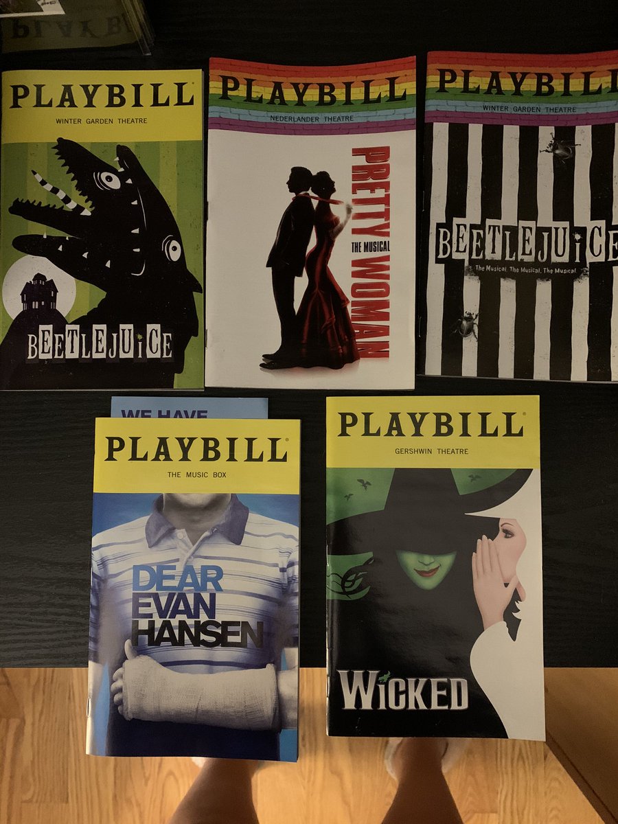 krissy_ives's tweet photo. Selling some extra playbills! I have a few of some of these so DM me if you want any! We can talk prices then! #playbill #beetlejuicebway #pridebill #wicked #dearevanhansen #prettywoman https://t.co/sPhshWoQID