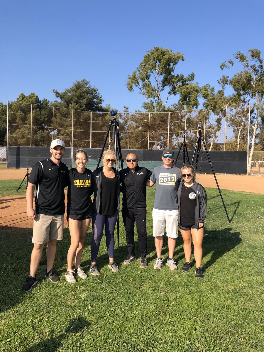 Arnel_Aguinaldo's tweet photo. Took the old and new @PLNU_MSKIN crew up the 405 for a day of ⚾️ data collection for @KerlanJobe looking at the effects of a core-based intervention on 💪🏽 #biomechanics in adolescent pitchers. Great field experience for our new grad students @bryce_willian &amp; Brooke! https://t.co/jHn33K4eIv