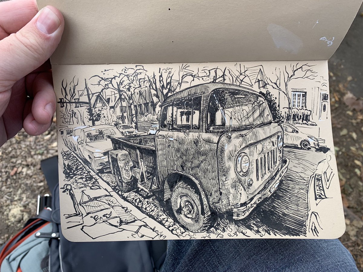 Sketched a `59 Jeep FC in Capitol Hill, Denver today. #urbansketchers 