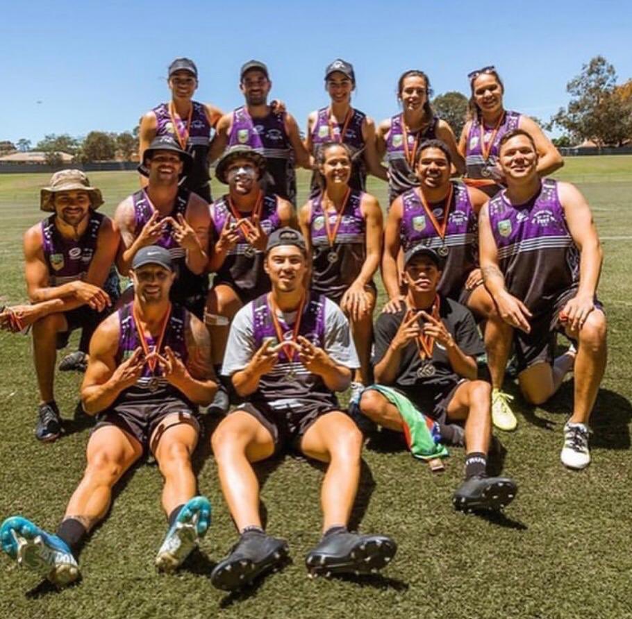 scottprince7's tweet photo. National Indigenous Touch Football Knockout 2019 Champions! #watchthefeet #thatsall #back2back https://t.co/csJfjluVPb