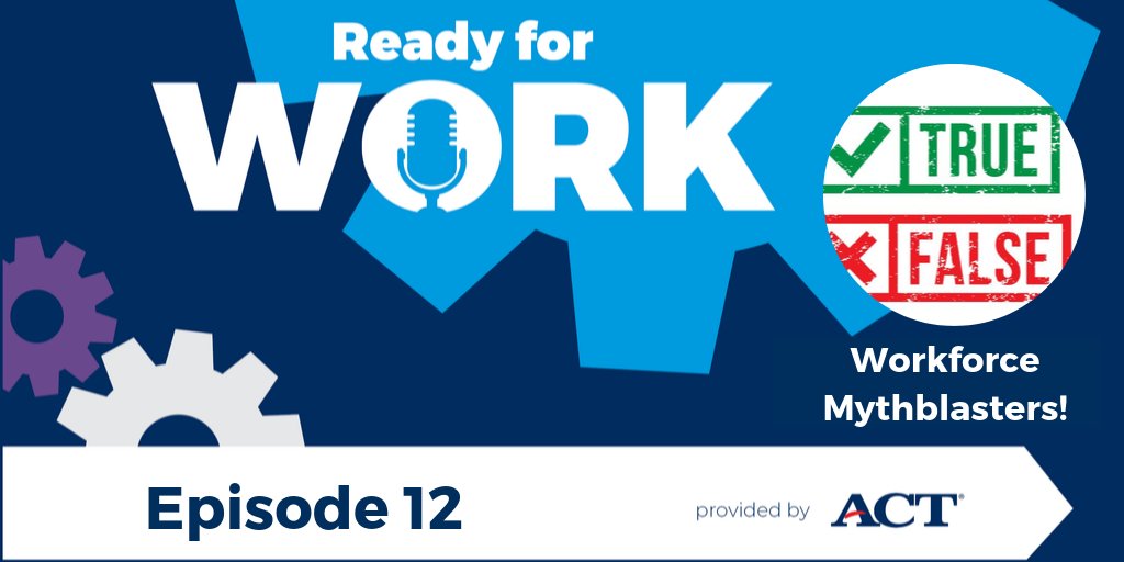ACT's tweet photo. On Episode 12 of the Ready for Work podcast, we seek to debunk common myths of skills-based hiring. Learn about some common misconceptions that employers, educators, and communities might have about skills-based hiring. 

🎧 Listen now: https://t.co/kK3MO5s4KX

cc: @JasenCJones https://t.co/64a8JXKZJX