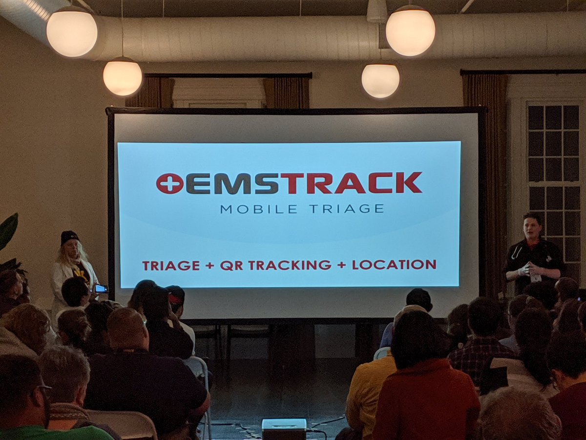 swpgh's tweet photo. Team #9, last but certainly not least: "EMSTrack" - A mobile triage app for EMTs to track urgent care in disaster situations.  #startup #buildyourbridge https://t.co/7Gxh5OP8EC