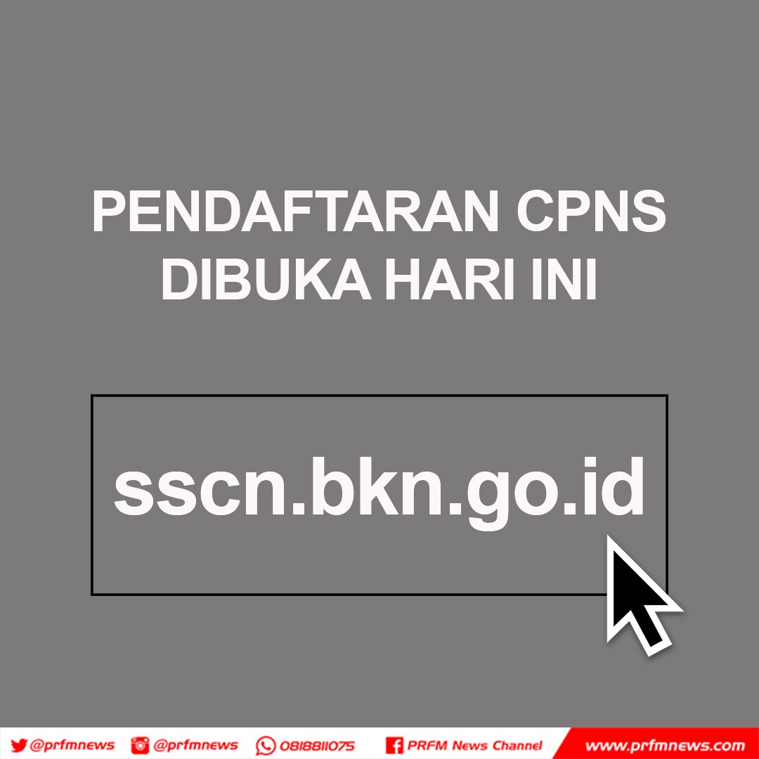 Untuk yang bertanya-tanya kapan CPNS dibuka, pendaftarannya dibuka hari ini.
Silahkan buka web resmi CPNS 2019 di sscn.bkn.go.id, dan pantau terus informasi terbarunya hanya melalui media sosial <a href="/BKNgoid/">#SatuDataASN</a>