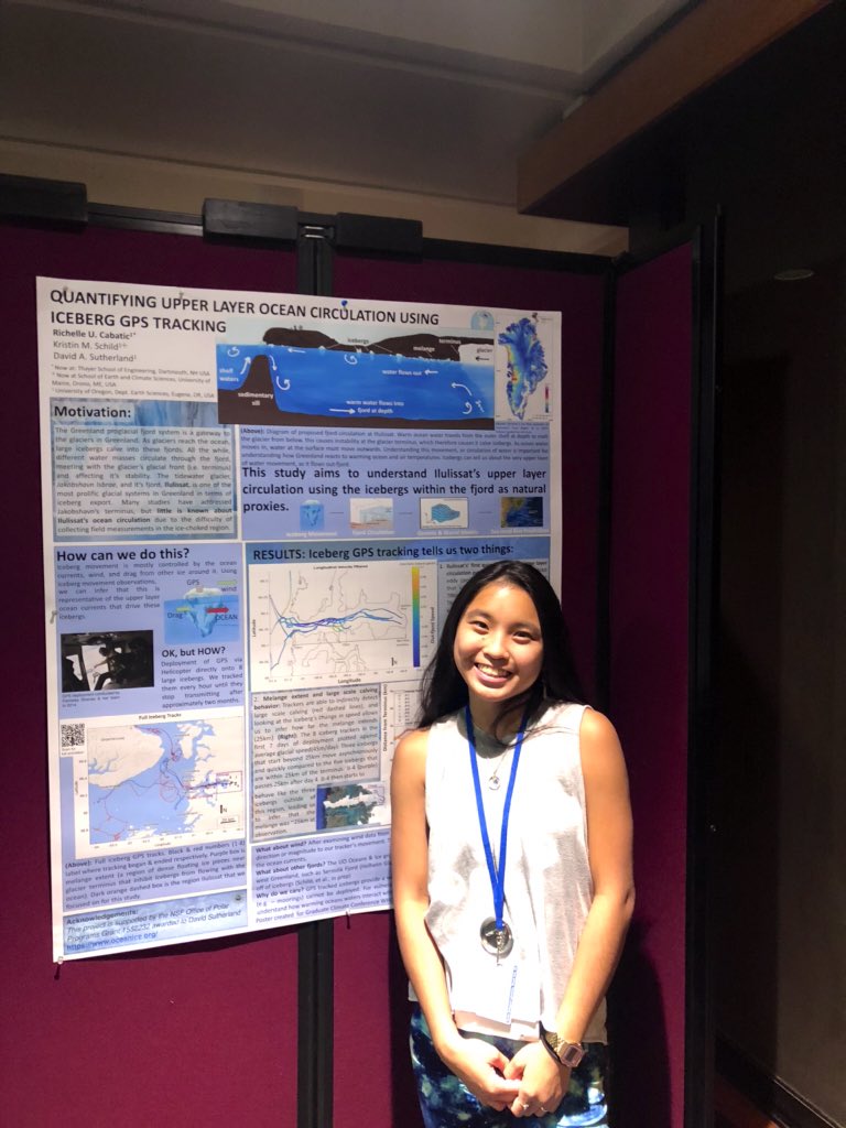 CabaticRichelle's tweet image. Had a very full weekend making new connections, learning about all types of climate science, and sharing @km_schild ‘s , Dave Sutherland’s &amp;amp; I’s Iceberg tracking project. Very impressed and thankful to all the amazing MIT/Harvard grad students who organized it all. #GCC2019