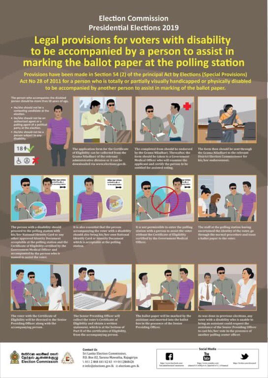 Krys_Types's tweet photo. The @ECSriLanka has shared information on legal provisions for voters with disabilities.
Please Read, Inform and RT!
#PresPoll2019 #EnableAll #EnabledElections @Enable_Lanka @enabledelection https://t.co/v9YJxFpFxb
