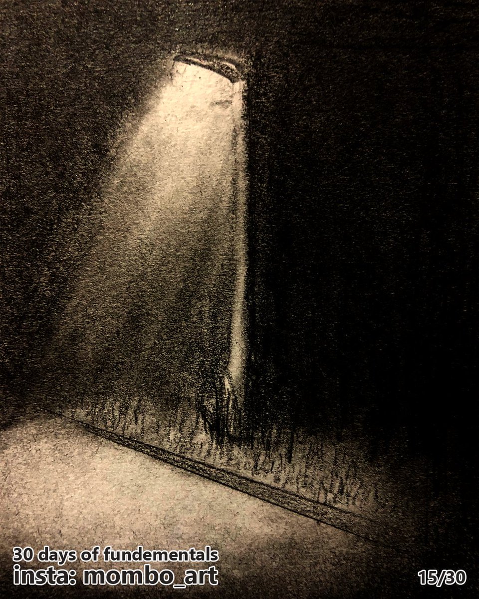 Day 15Started editing my photos so the blacks were properly dark. Did a fun drawing of an eerie streetlight