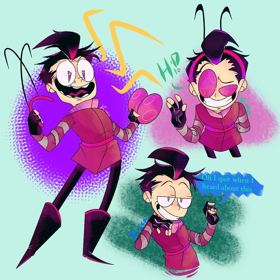 Swap AU where the rabid monkey invaded the lizards #InvaderZim #fanart #zad...