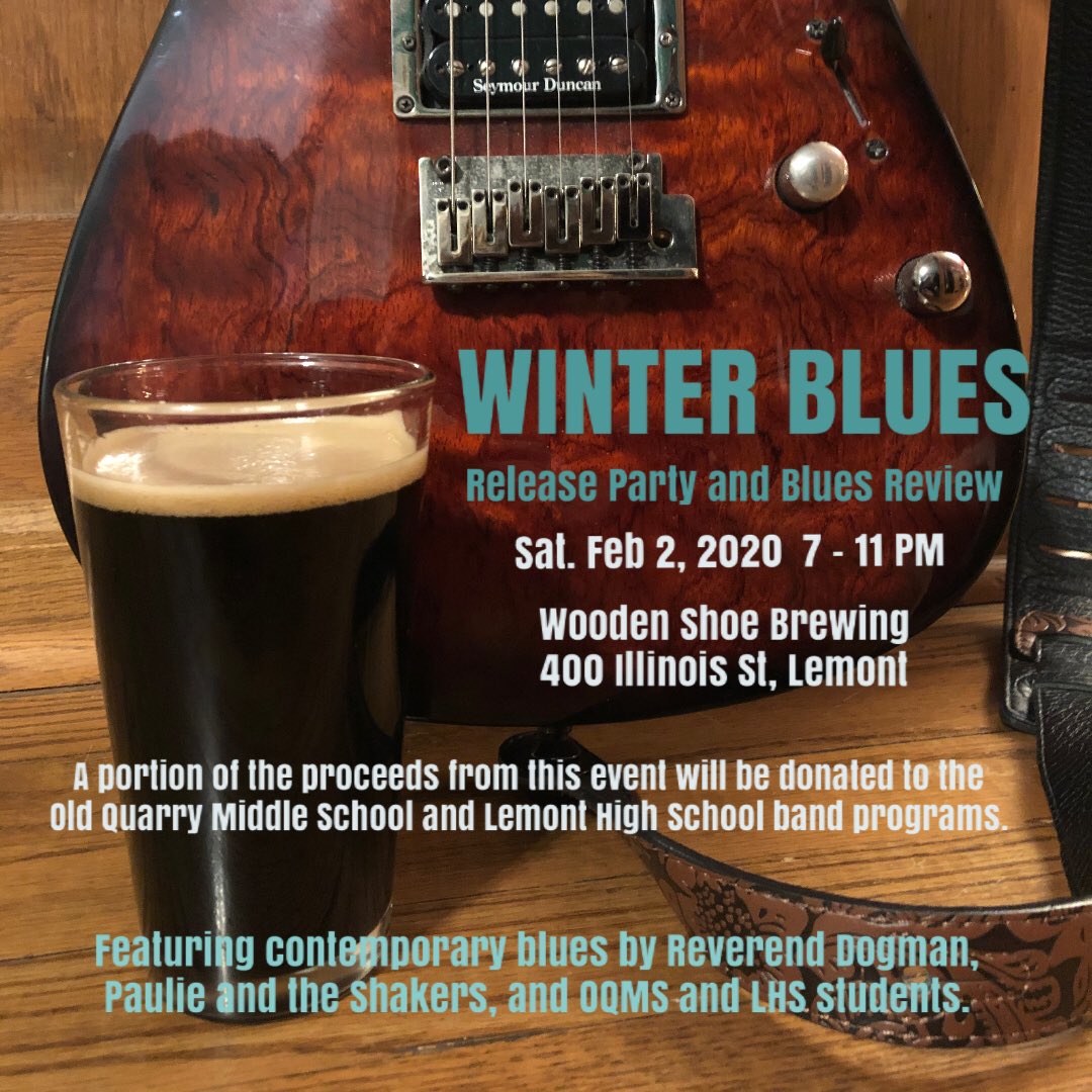 TVanHowe2's tweet photo. Winter getting you down?  Warm up with some Winter Blues Bourbon Barrel Stout and support a good cause - the OQMS and LHS band programs.  Live contemporary blues at this limited ticket event.  For more info and tickets go to:  www.woodenshoe/events.com. https://t.co/cG1DFaIKhM
