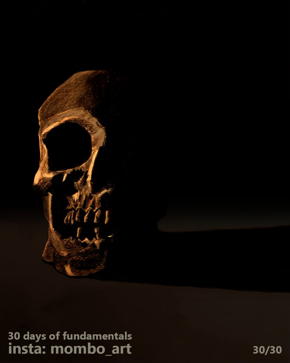 Day 30YES YES YES 30 DAYS IN A ROW WOOOOOO WE MADE IT I painstakingly measured and drew this skull and it took foreeeeeeverYou can see I'm getting extreme with the digital editing here. My next 30 day challenge is  #paintvember where i start learning digital painting!!!