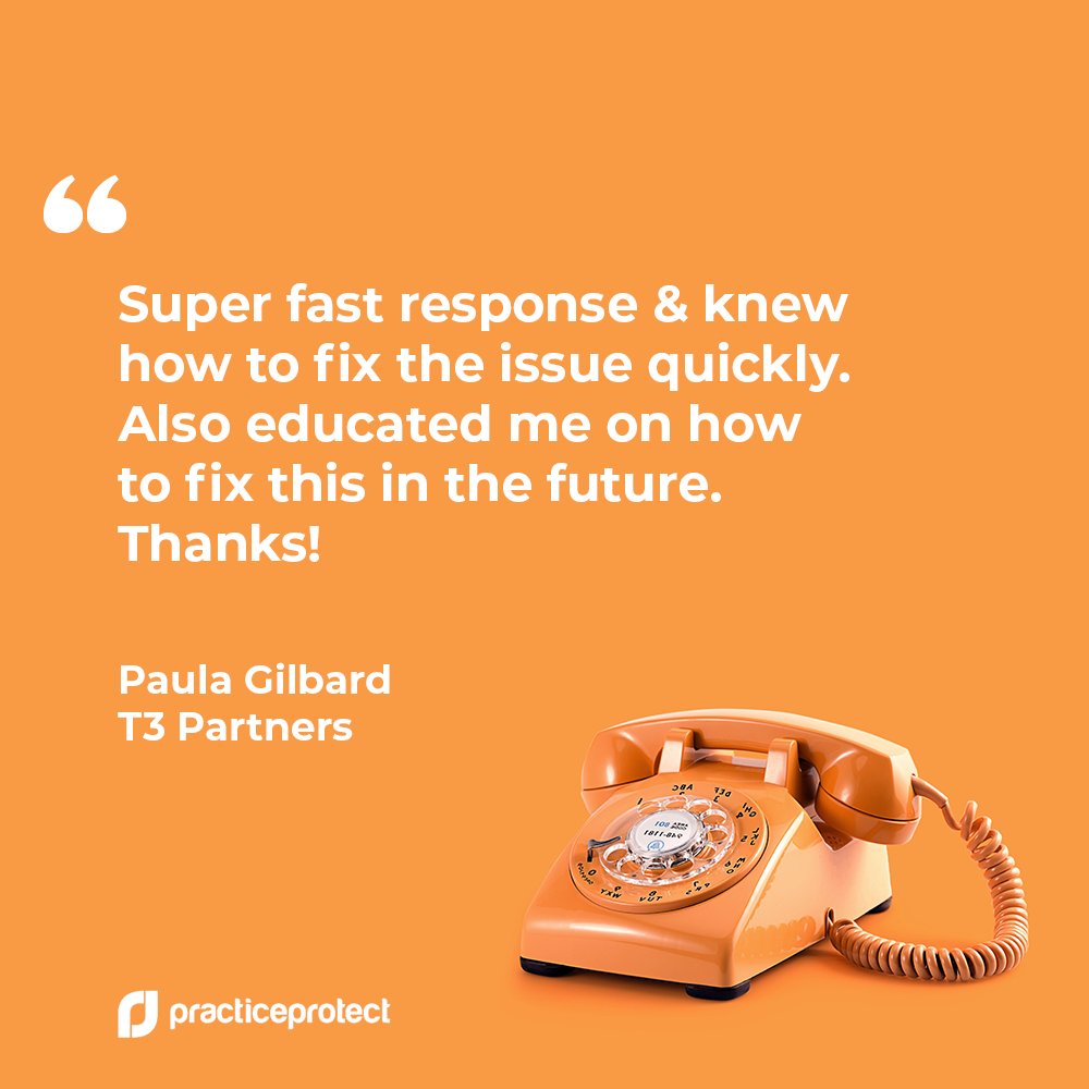 PracProtect's tweet photo. We know how time is of the essence to our clients, so for us, #5StarSupport involves efficiency in resolving issues π§‘ Great feedback to start the week on! @T3Partners
#support #customerservice #PPOFeedback #CloudBestPractice https://t.co/l4KaCAuzzh