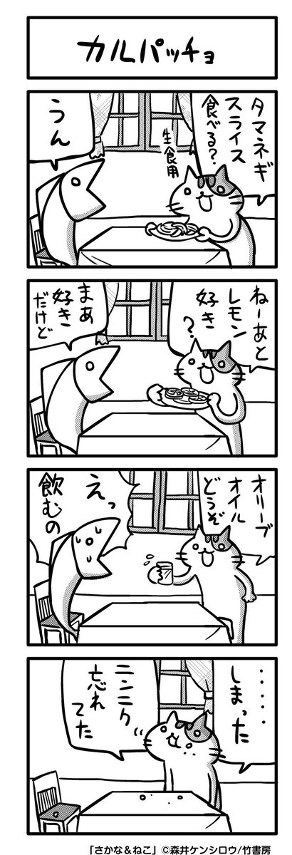 森井ケンシロウ さかな ねこ カルパッチョ さかねこ ４コマ