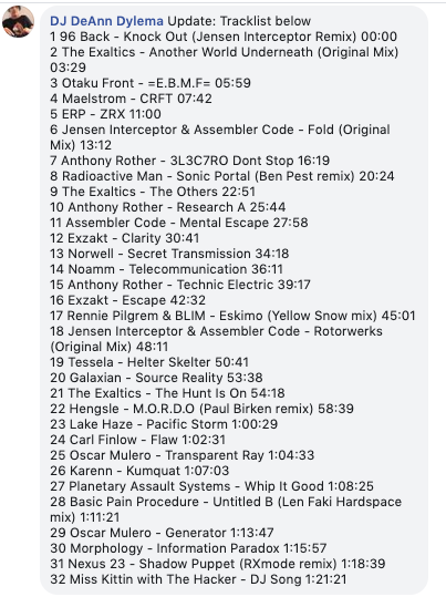 deanndylema's tweet photo. Got some fun new tracks, this mix is mostly electro with some techno. Kept it dark and gritty. Tracks by Anthony Rother, The Exaltics, Jensen Interceptor, Exzakt, Oscar Mulero, Planetary Assault Systems, Assembler Code, and more. #electrodj #technodj
https://t.co/mXlYN0HMol https://t.co/XFMQ3KLsAG