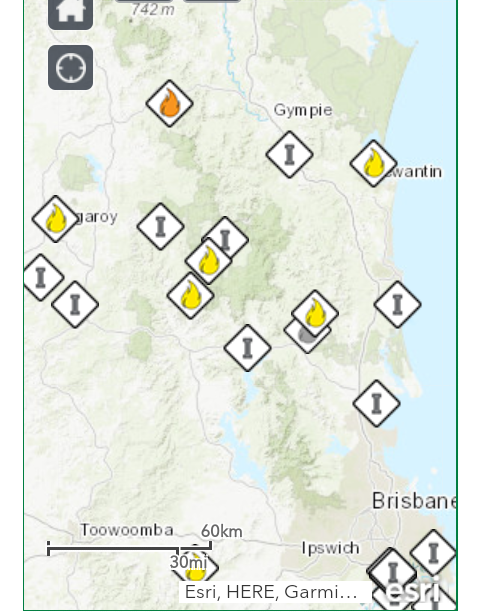 SamZawsum's tweet photo. PREPARE TO LEAVE: Black Snake (part of the Kilkivan fire) bushfire as at 11:05am Mon 11 Nov
https://t.co/PqxyejrThb
#qldfires #bushfire #ClimateEmergency #Kilkivan #BlackSnake #QEFS https://t.co/8P149KokLg