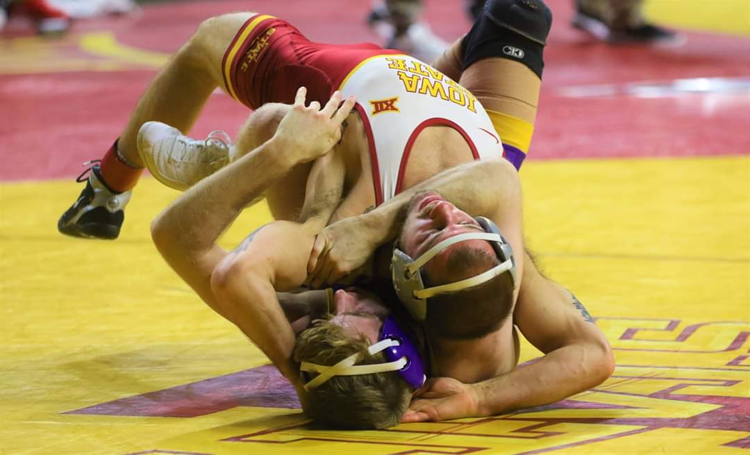 Good day to go to Hilton Coliseum and watch some wrestling, whether or not you were on your feet. The Harold Nichols Open was today.