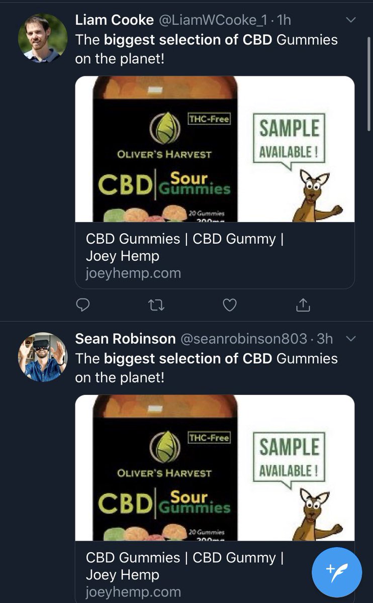 notpotdealer's tweet photo. the biggest selection of bot spamming CBD gummies on the planet! https://t.co/zNv8H5WAEc