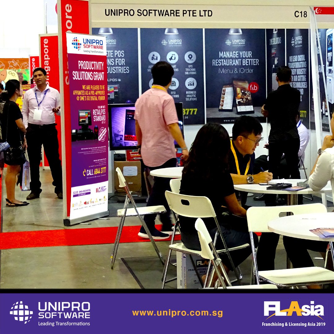 Unipro_Software's tweet photo. FLASIA - Franchising & Licensing Asia 2019 #UniproSoftware #FLASIA #RetailPOS #RetailCAFE #PSGGrant https://t.co/PbgpJtfagO