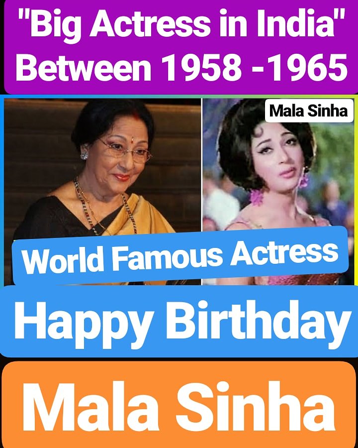 Happy Birthday 
Mala Sinha
Legendary Actress   