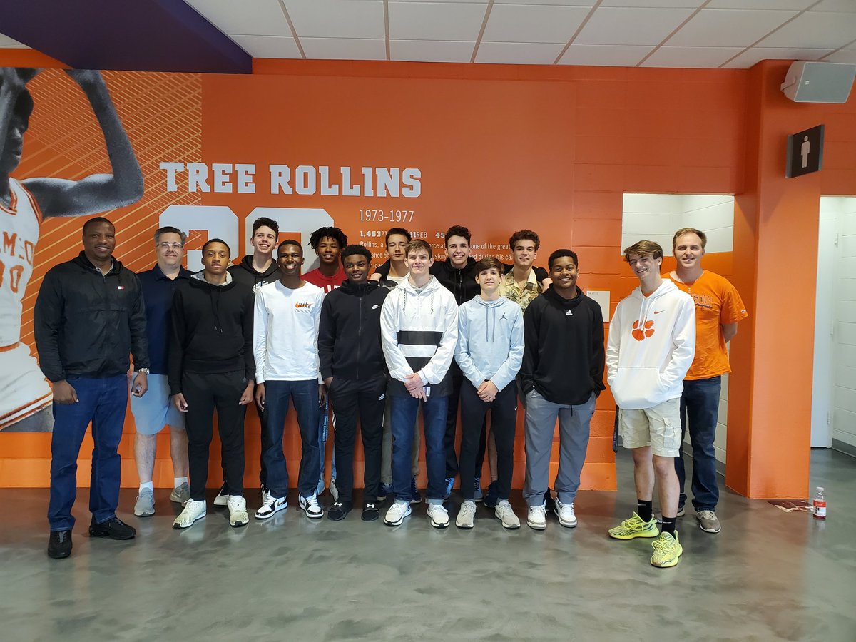 CoachArmstrongJ's tweet photo. Enjoyed our team bonding trip today. Thanks to Clemson Men's Basketball for having us. #GMCHoops #Brotherhood #LittlejohnColiseum 🏀🏀 https://t.co/fqiaGymq99