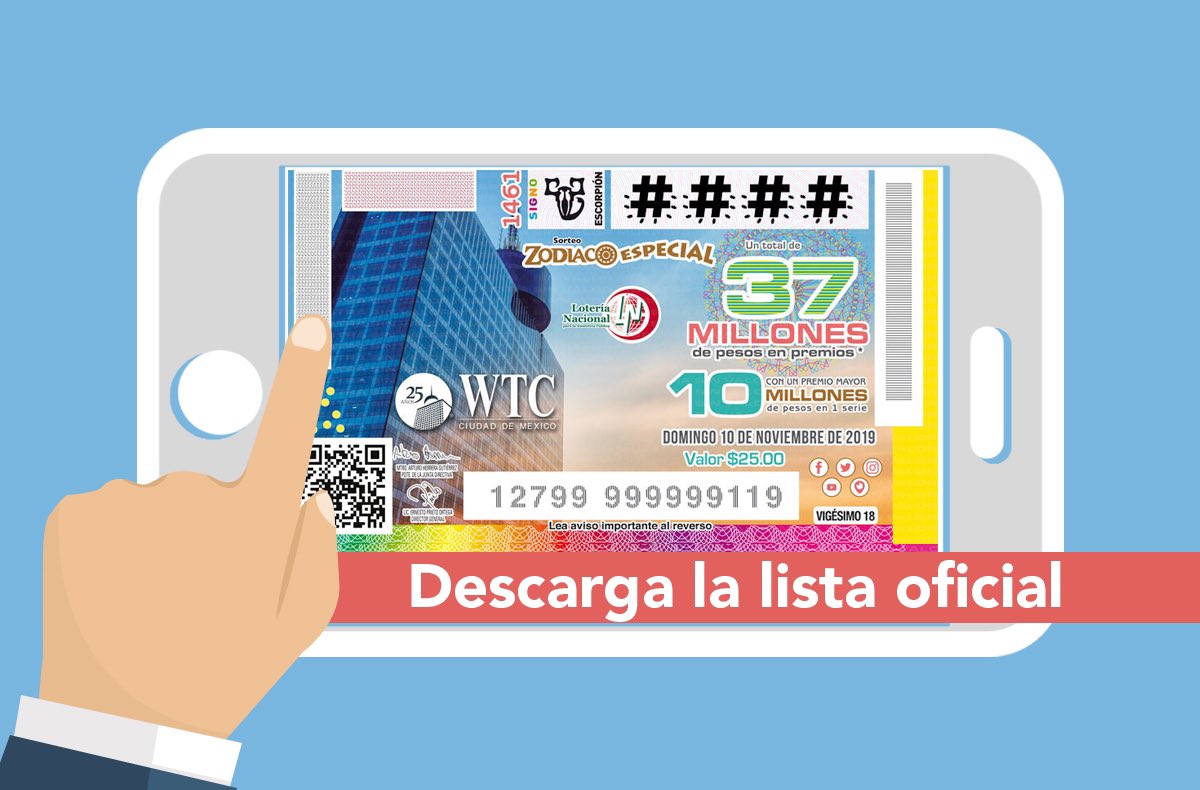 Lotería Nacional (@lotenal) on Twitter photo #SorteoZodiacoEspecial 🍀♉♊
#25AñosWTCCiudadDeMéxico 🏢
<a href="/WTC_Mexico/">WTC México</a>
#ListaDePremios Ya pueden comprobar sus cachitos aquí: lotenal.gob.mx/Comercial/List… #SorteoZodiacoEspecial 🍀♉♊
#25AñosWTCCiudadDeMéxico 🏢
<a href="/WTC_Mexico/">WTC México</a>
#ListaDePremios Ya pueden comprobar sus cachitos aquí: lotenal.gob.mx/Comercial/List…