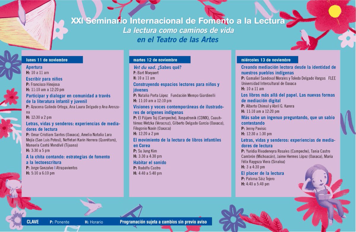 El día de mañana inicia el XXI Seminario Internacional de Fomento a la Lectura: La Lectura como Caminos de Vida, en el marco de la #FILIJ39.

Este evento se transmitirá vía streaming, en el canal de YouTube del <a href="/FCEMexico/">Fondo de Cultura Económica</a> .

#TodosSomosFILIJ 
#FILIJEnElCenart 
#25AñosCenart