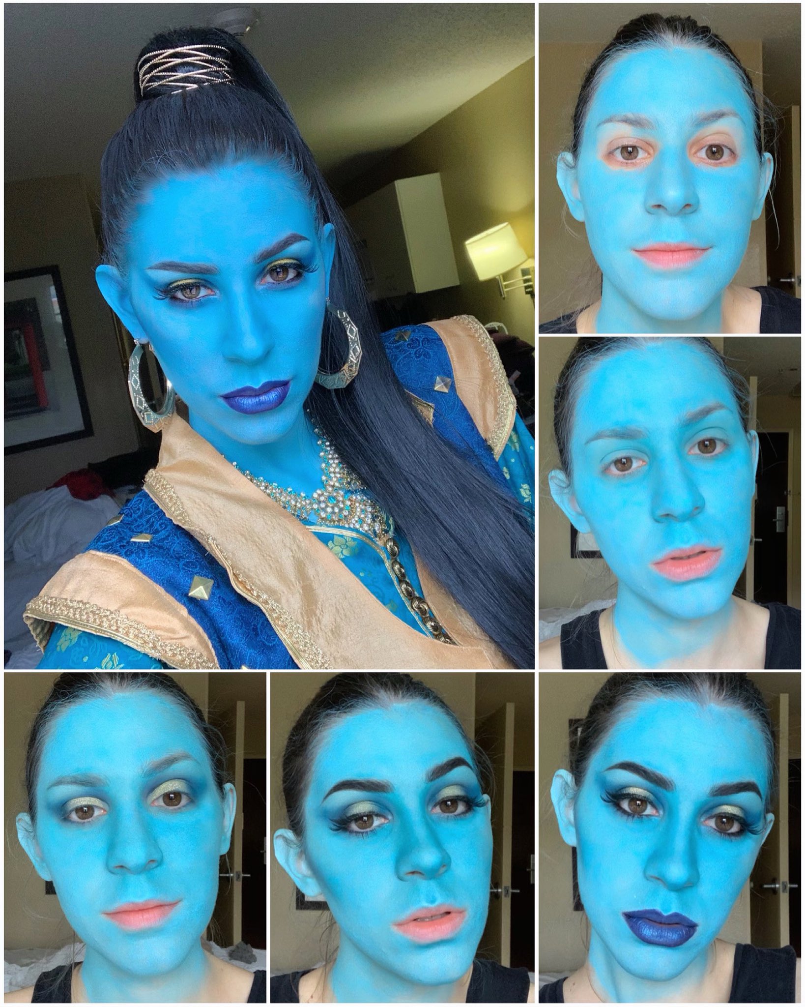 Aileen Estrada on Twitter: "Genie makeup progress on my female @disneyaladdin Genie IG @ #aladdin https://t.co/w7oRWf7zST" / Twitter