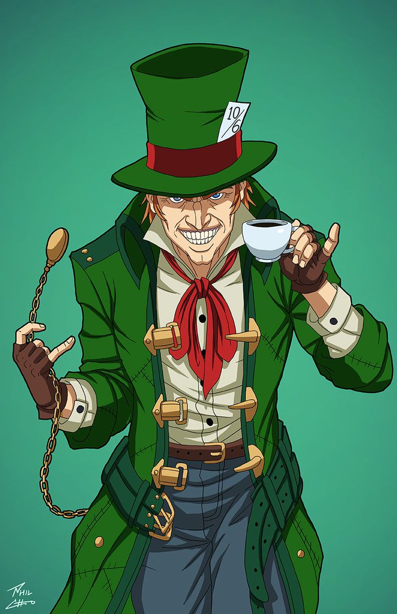 _MxdHatter_'s tweet image. ——『🐇☕』

—— Mad Hatter ☼ 

 ❝Si la locura es felicidad, ¡me declaro loco! ❞
【 𝐄nemigo jurado de Batman】Físico, ingeniero e inventor.
¿Té?

¬§ RT para darme a conocer y encontrar a más villanos?,🔄🔄