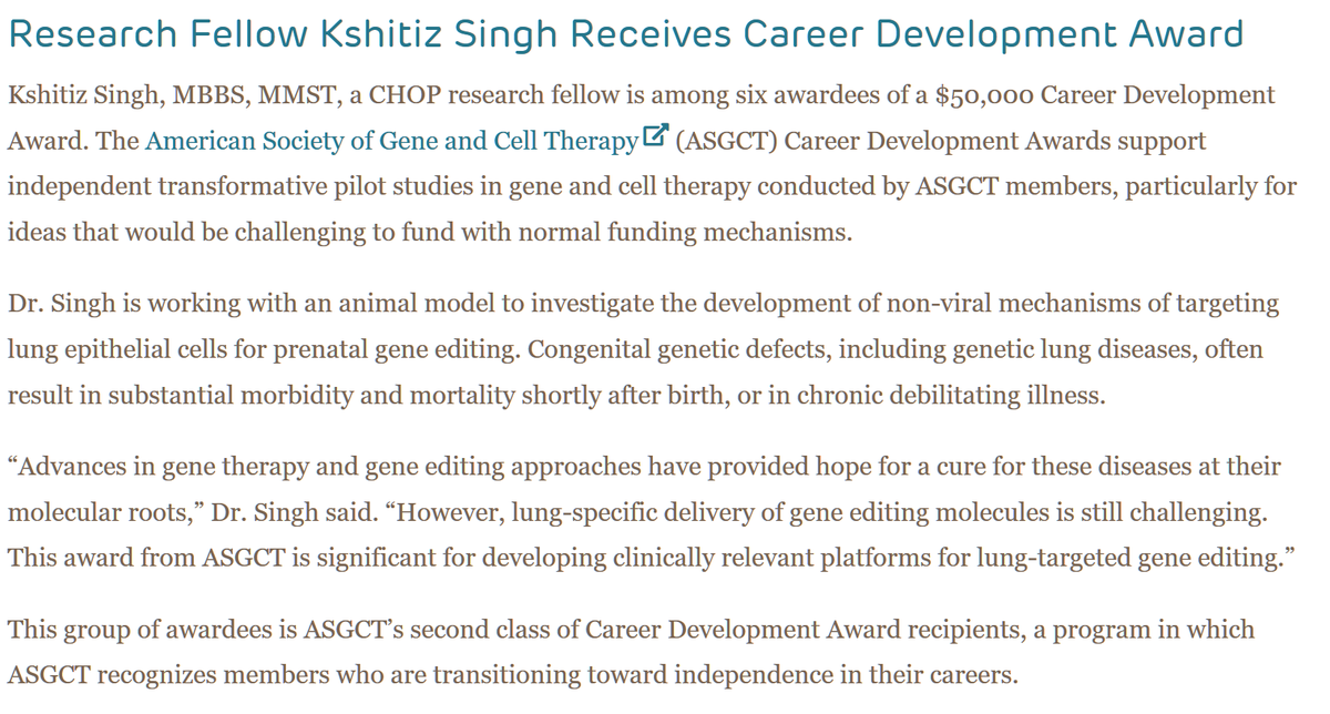 linkkshitiz's tweet image. Thanks @ChildrensPhila @CHOP_Research for highlighting the @ASGCTherapy's award to support our research research.chop.edu/cornerstone-bl…