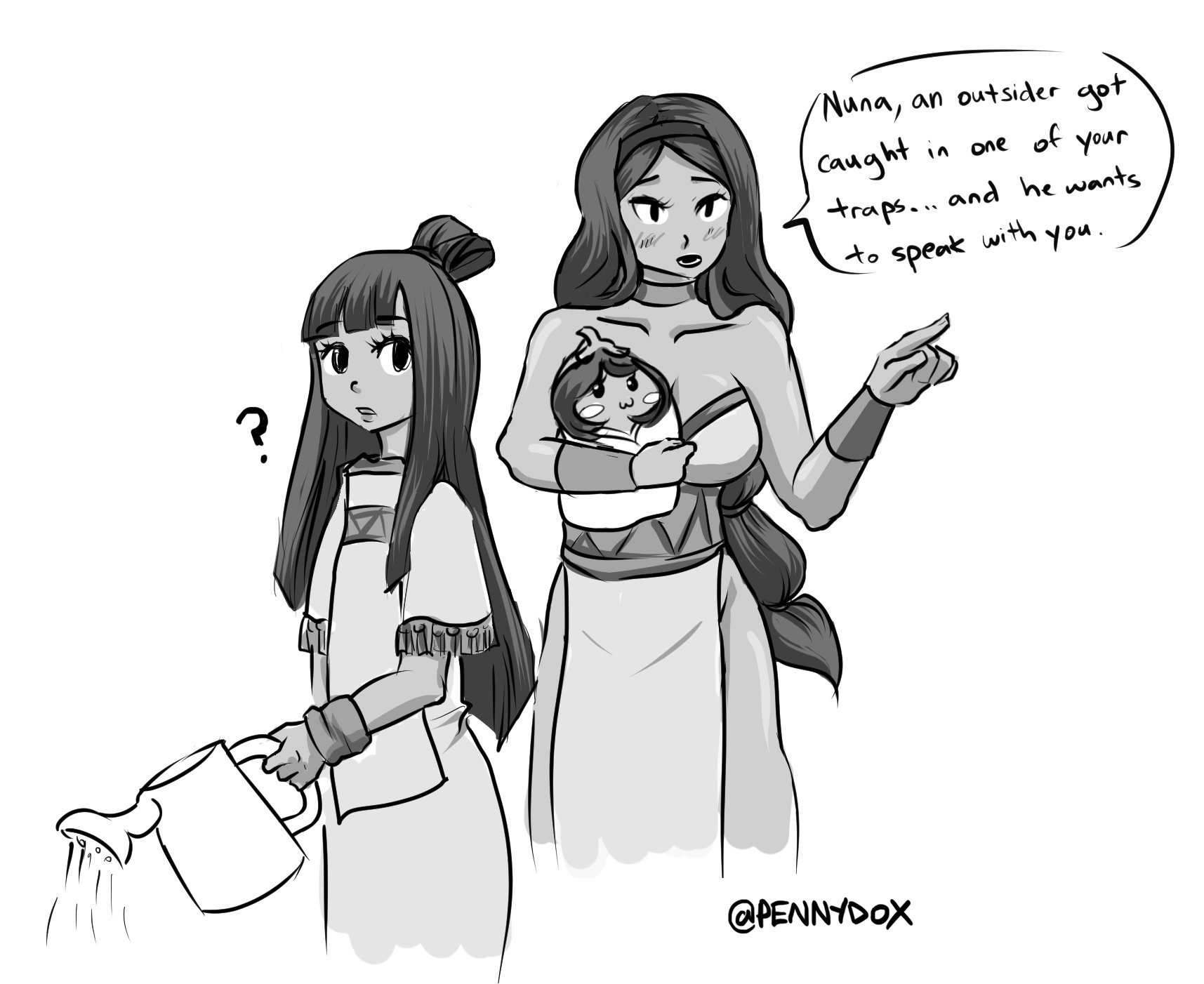 Pennydox at b-s-k-y !!! on X: I can imagine Nuna as a secret fujoshi. Ren  is enjoying the attention. #spicyren #nuna #IndivisibleRPG #indivisible  #indivisibleren #indivisiblenuna #ren #Nijone t.coY7Vy2lTjj4  X