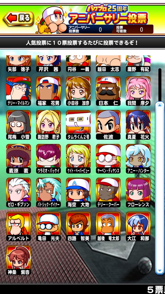 パワプロアプリ公式 第5回 パワプロ人気投票 開催中 1位になったイベキャラは 別バージョンのイベキャラの制作が決定 さらに 過去のパワプロキャラクターでまだイベキャラ化していないキャラの アニバーサリー投票 も同時開催なんだって アプリ