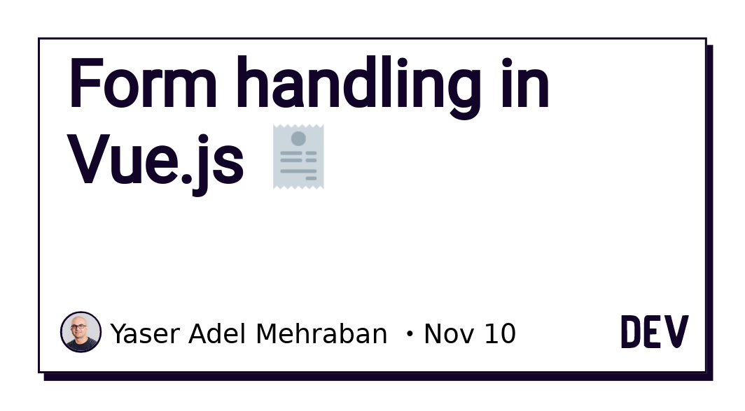 yashints's tweet image. Published my third article on @vuejs and this time is about form handling
#vuejs #formhandling #DevCommunity @ThePracticalDev 
dev.to/yashints/handl…