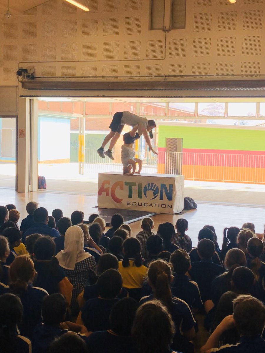 What a great way to spread an anti bullying message. Our students were so engaged. #backflipsagainstbullying thank you #actioneducation <a href="/CampbelltownEPS/">CampbelltownEastPS</a>