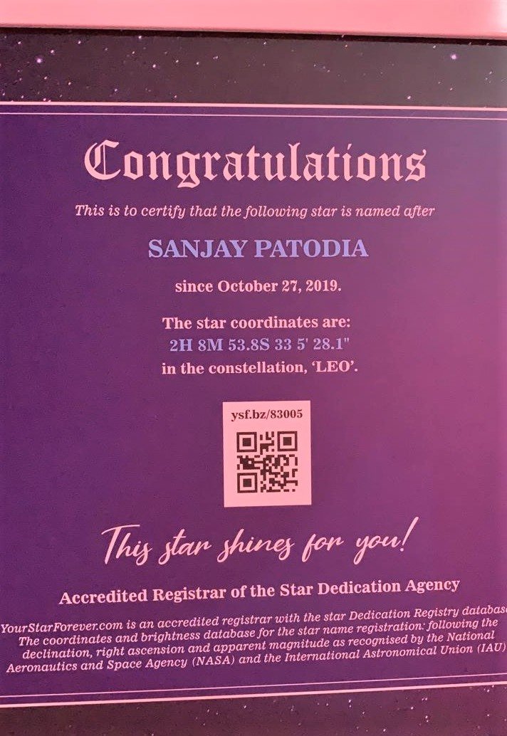 SanjayPatodia1's tweet photo. The sight of the stars makes me dream....
Thank you Dell Technologies team to name me as a "STAR"!!
I dedicate the "Partner of the Year (India)" award to the many "STARS" of my Galaxy Office Automation Pvt. Ltd.
#delltechpartners #realpartnership #forceofone #DTIPS2019 https://t.co/MzDVGOwlLj