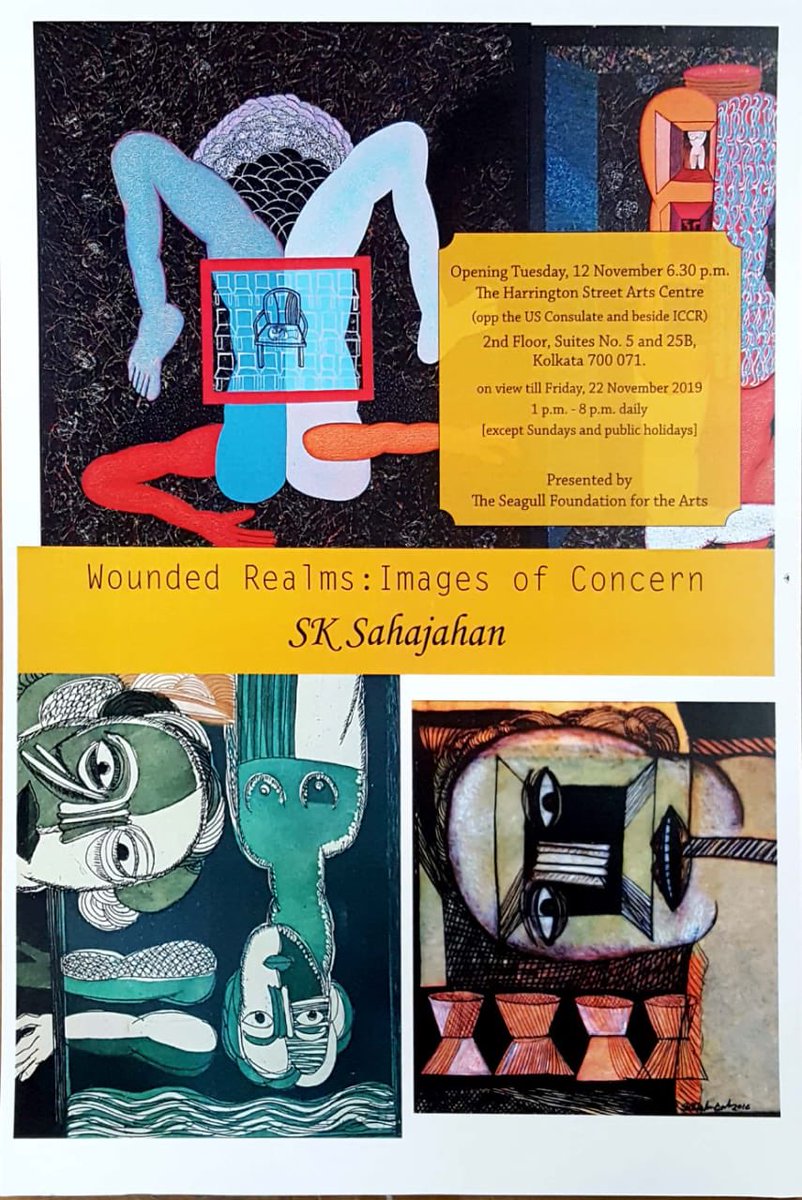 ArtSpread_'s tweet photo. Solo show 'Wounded Realms : Images of Concern' by our featured artist SK Sahajahan at The Harrington Street Arts Centre, Kolkata.
Date - 12th November to 22nd November 2019.
#Artspread #ArtExhibition #SoloShow #Kolkata 
#exhibition #artshare #ArtLovers #artcollectors https://t.co/WQQGZwwC43