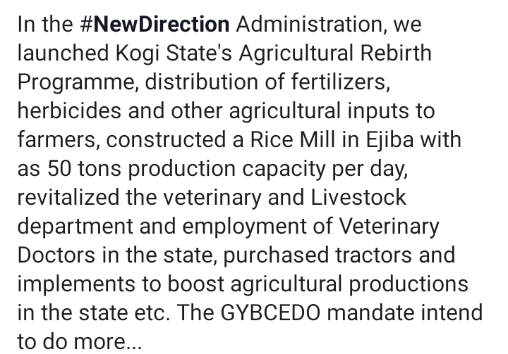 Ziliyaxx's tweet photo. #LetsDoMore with #GYBCEDOManifesto
3. AGRICULTURE
We intend ensure food security by providing an enabling environment for agriculture in the state.
>>> Empowerment of 100, 000 new farmers.
#GYBCEDO2019 #BellOnoja #YBMC
1/4 https://t.co/vl3uaRvOlt