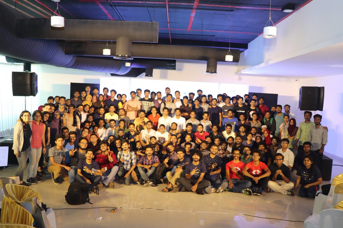The0xArchitect's tweet photo. Another #DevFest by @GDGKozhikode. And the curtains down for #IndiaDevFest season'19. 

Really enjoyed connecting to a lot of enthusiastic people and sharing experience. 
Also had a great time talking about @ActionsOnGoogle. Much love to everyone! 
#AoGDevs #GDG #DevFest19 🥳 https://t.co/RxSte1Sf1i