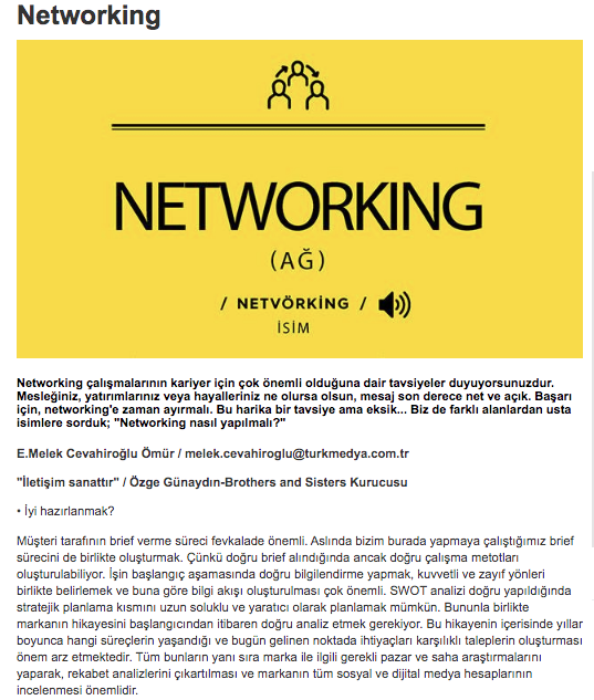 Networking çalışmaları hakkında gerçekleştirdiğimiz keyifli röportaj için <a href="/platindergisi/">Platin</a> 'ne teşekkür ederiz.  @ozgegunaydin1 #platindergisi