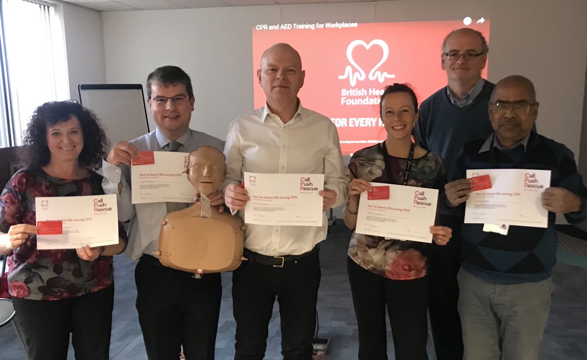 NettiMAndrews's tweet photo. Learning life saving skills at work today @Stantec @TheBHF #CPR Call Push Rescue! https://t.co/E6reqaWsf6