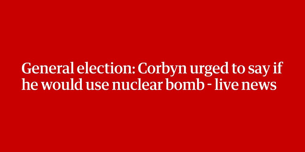 Are you ready to kill millions of people with nuclear weapons when you become Prime Minister?

This is the idiotic new 'virility test' for PM hopefuls that's emerged since 2015. It's both sickening and immoral.

#GE2019 #VoteOutNukes