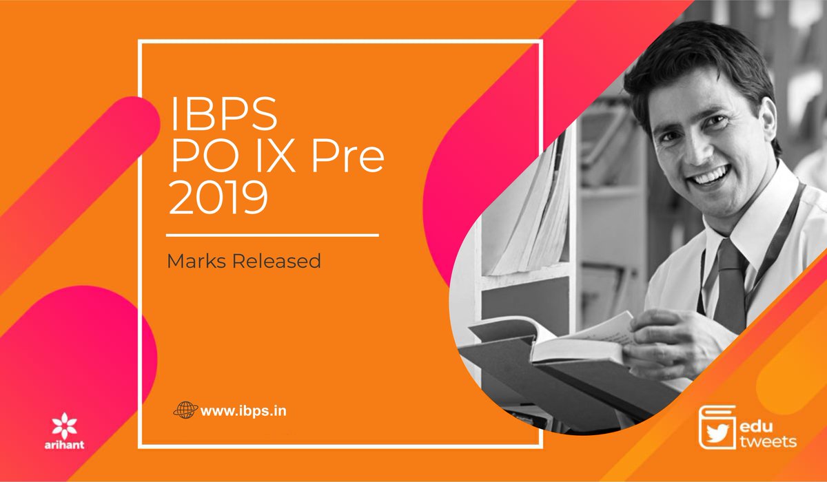 arihantpub's tweet photo. #EduTweet #EducationalNews #ExamInfo

Institute of Banking Personnel Selection (IBPS) has released scores for Probationary Officer/ Management Trainee IX Preliminary Examination, 2019.
Check Now @ https://t.co/HLBx5H1Aqm https://t.co/RD0ifZxw6f