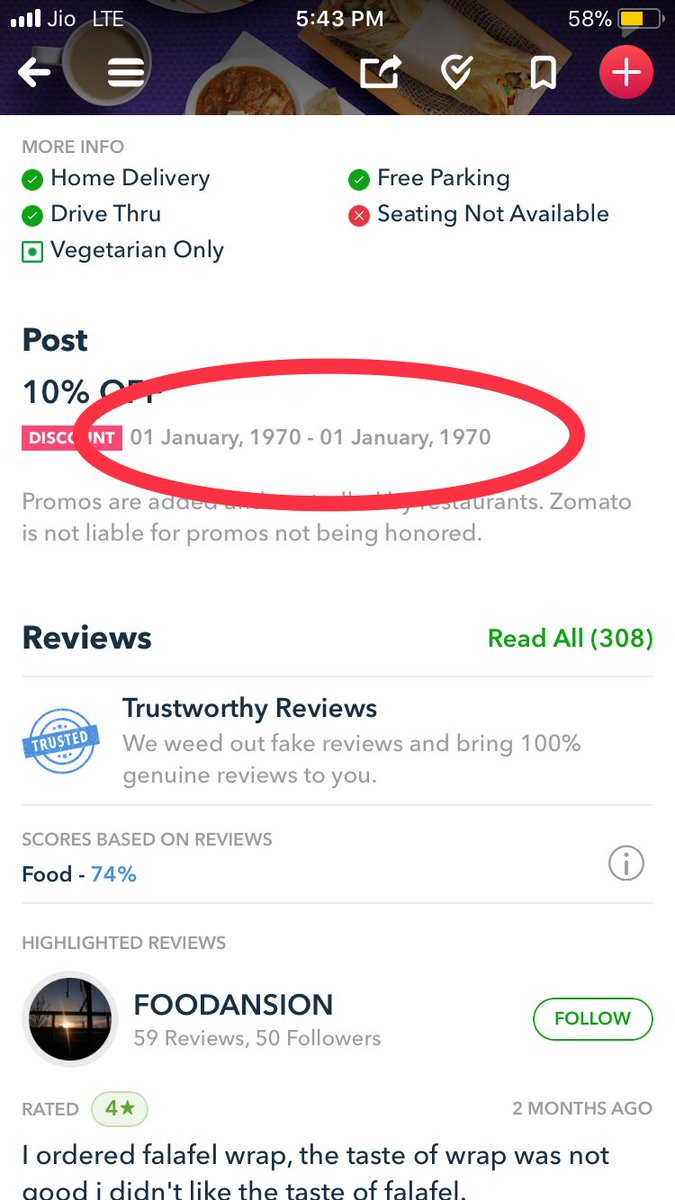 TannaRajiv's tweet image. @ZomatoIN @Zomato what’s wrong with your App QA Team ? 
Found such weird date on #fasos ordering page !