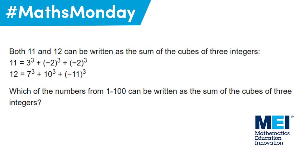 MEIMaths's tweet photo. We are excited to announce that from today on wards we will be posting a #MathsMonday problem every week, to get your brains in gear for the week ahead! Here is today's problem! #MathsWeekEngland https://t.co/i0gSlJFr8V