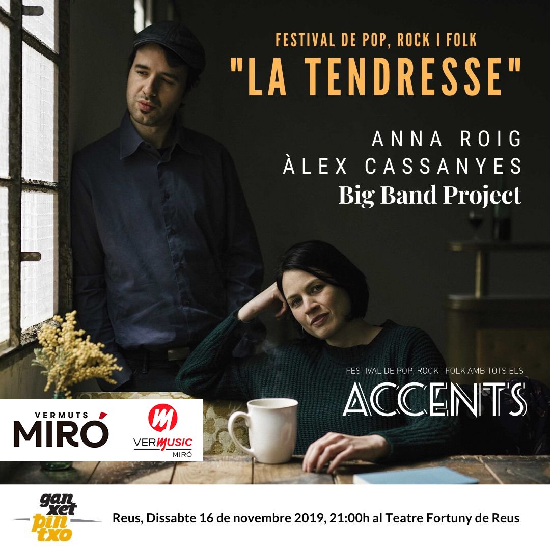 🥳 Aquest dissabte 16 de novembre a les 21 h no us podeu perdre 'LA TENDRESSE' dins del festival de pop, rock i folk 
<a href="/AccentsFestival/">AccentsFestival</a>
  !

👉Més informació a:
shorturl.at/bhrBK

<a href="/VermutMiroReus/">Miró Vermouth</a> <a href="/VermusicdeReus/">V E R M U S I C</a> 

#GanxetPintxoTardor2019 #FestivalAccents #TeatreReus