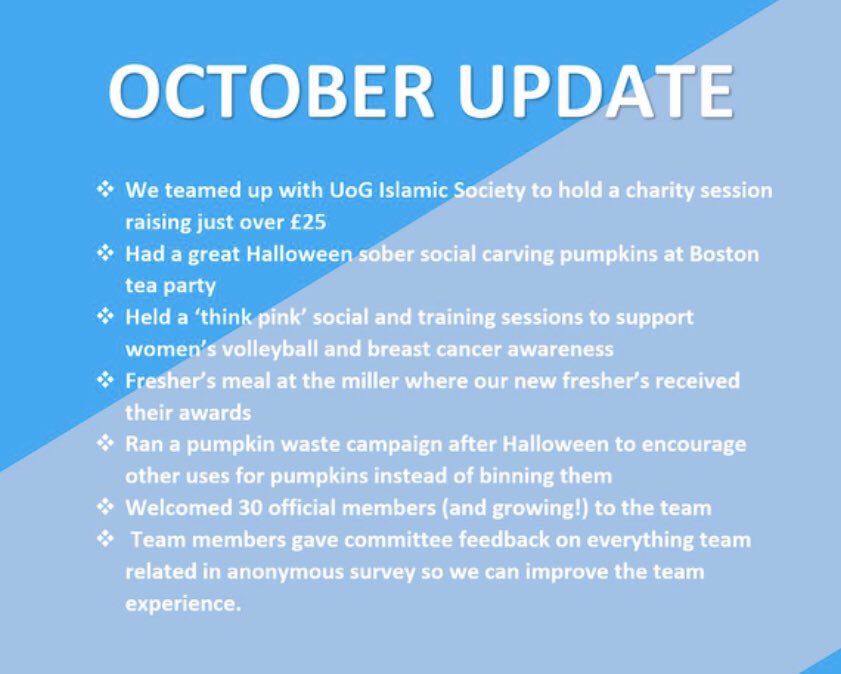 Our October update is here check out what the team have been up to 💙