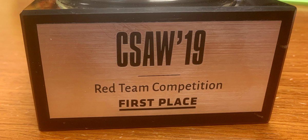 Renay Johnson (@renaycjohnson) on Twitter photo A GREAT morning gift! Congratulations Blazers for bringing home the trophy for earning 1st Place at the <a href="/CSAW_NYUTandon/">CSAW Cybersecurity Games and Conference</a> competition! 🏆👏🏼 A GREAT morning gift! Congratulations Blazers for bringing home the trophy for earning 1st Place at the <a href="/CSAW_NYUTandon/">CSAW Cybersecurity Games and Conference</a> competition! 🏆👏🏼