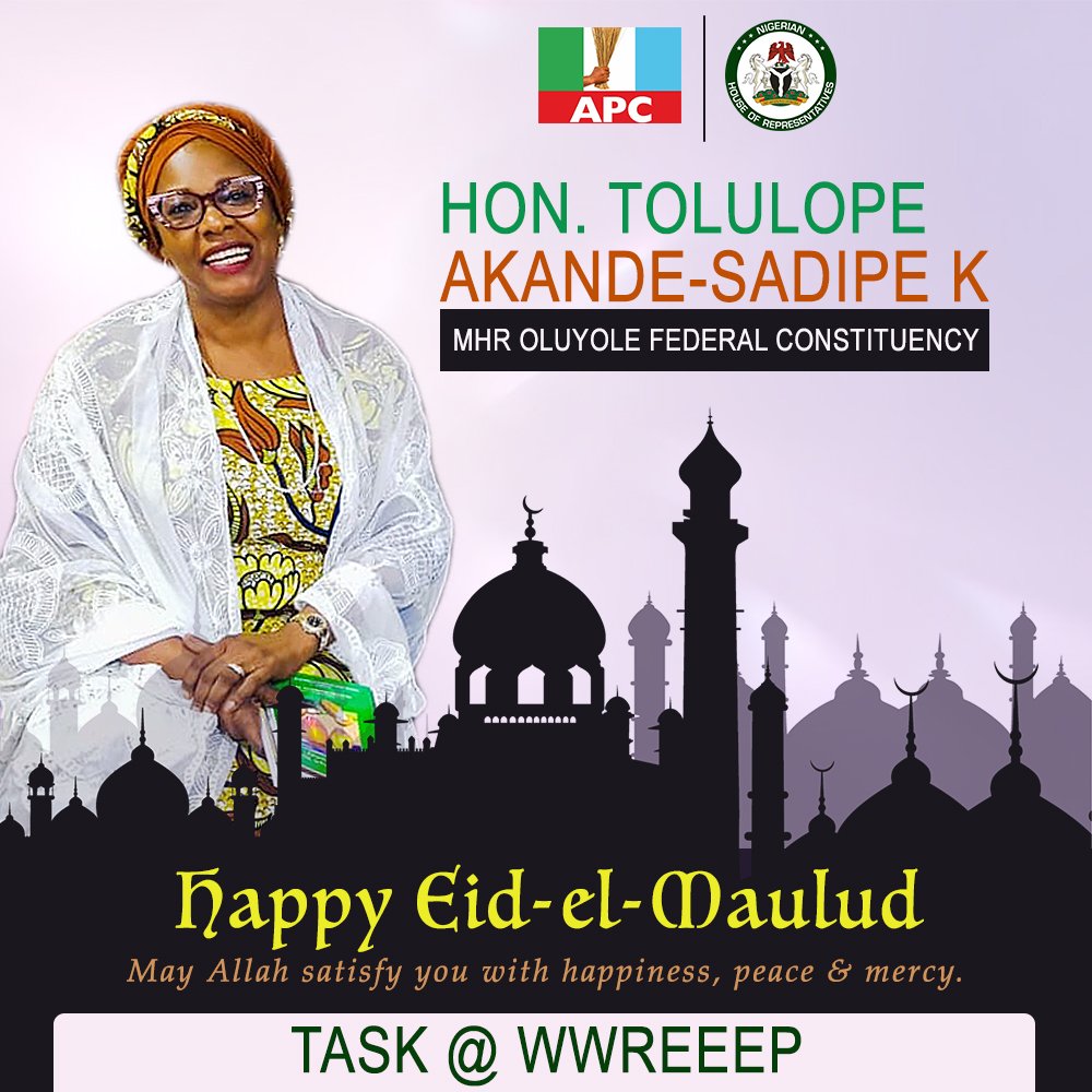 ToluSadipe's tweet image. I felicitate with All Muslims on the occasion of  this year’s Eid Maulud celebration and urge Nigerians to Pray for the Nation.

Maulud is a celebration of the birth of our dear Prophet Mohammad, it  should also be a time for us to reflect on our life 
#PrayforMercy #EidelMaulud