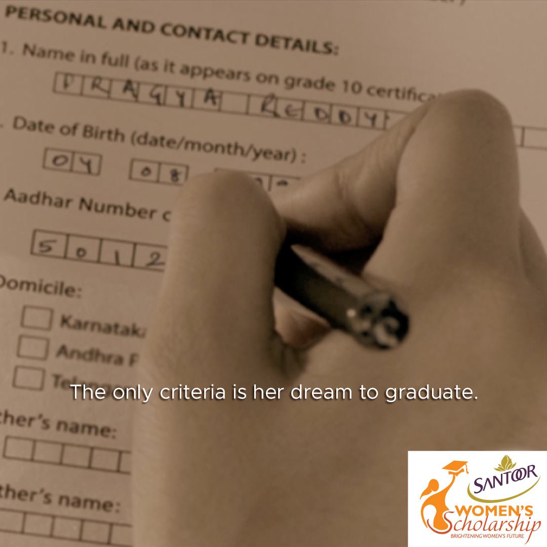The Santoor Women’s Scholarship grant is not contingent on the candidate holding a rank in her college. It is not merit based, supporting a girl’s dream to stay in college. It truly gives her #AChanceToSucceed. 

#highereducation #scholarship #girls #learn