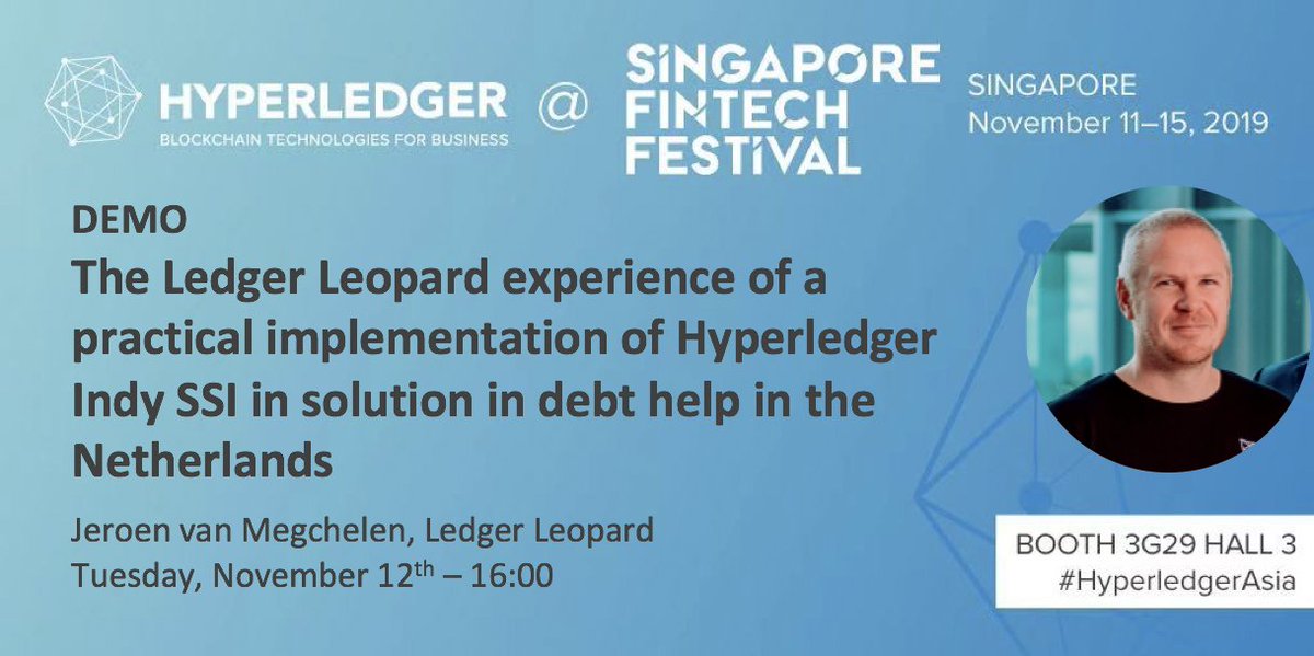 Are you at the Singapore Fintech Festival? Be sure to come to our booth (3G29 Hall 3) tomorrow at 16:00 to hear more about how our #SSI solution will help solve the debt problem in the Netherlands from none other than Jeroen van Megchelen! 

#HyperledgerAsia #blockchain